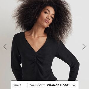 Madewell Brushed Ruched-Front Top